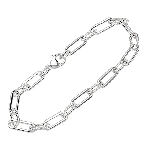 NKlaus Silber Armband Herren 925-22 cm - Figaro Ankerkette - Sterling Armbandkette - exquisit Männer Armkette Echt Sterlingsilber - 5.3mm breit 12687