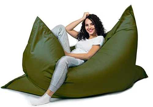 sunnypillow XL Sitzsack Dunkelgrün - Sitzsäcke für Indoor & Outdoor, mit 140L Styroporfüllung für optimalen Komfort und gesunde Körperhaltung. Pflegeleicht, wasserabweisend und in vielen Farben erhältlich.