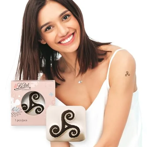 LaDot Temporäre Tattoos – Triskel und viele weitere Designs | Sicher einfach anzubringen und ein Spaß für Kinder und Erwachsene