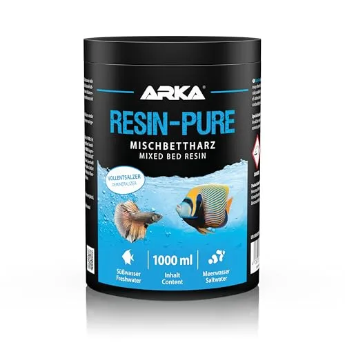 ARKA Resin-Pure Mischbettharz - 1 Liter Aquarienpflege, entfernt zuverlässig Silikat und Nitrat für kristallklares Wasser