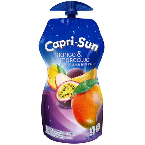 Capri-Sun Fruchtsaftgetränk Mango, Maracuja 0,33 l - Erfrischendes Fruchtsaftgetränk mit fruchtigem Mango- und Maracujageschmack, perfekt für unterwegs oder als Snack zwischendurch.