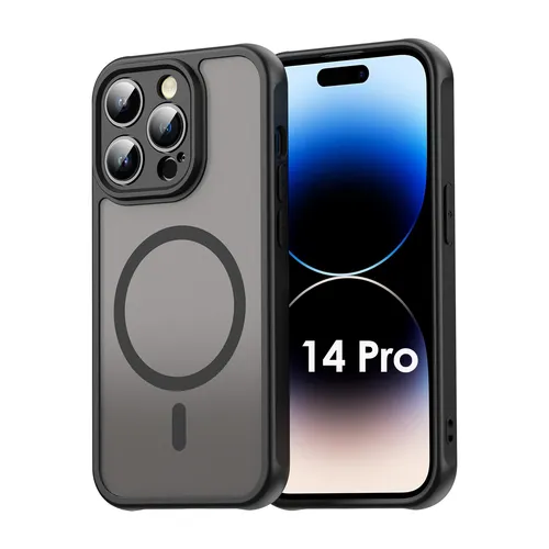 Magsafe Handyhülle für Apple iPhone 14 Pro Matt Case Schutzhülle Schwarz