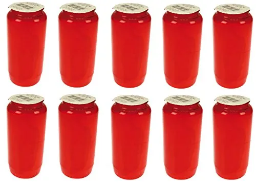 Beste Choice Premium Kompositions Grablicht Nr. 7 rot | Grabkerzen | Öllichter | Friedhofskerzen | Grablaterne | Kerzen Dauerbrenner (10)