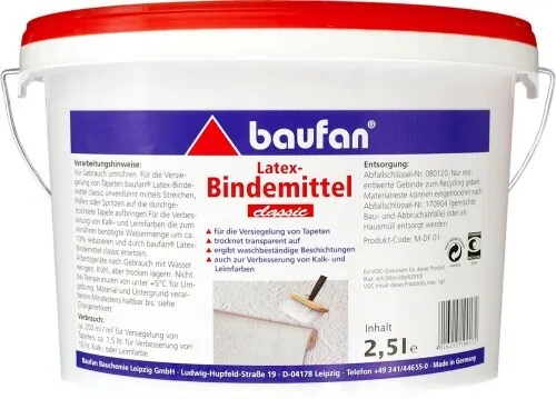 Baufan Latex-Bindemittel classic 2,5 l Kunstharz-Dispersion für Tapetenleim