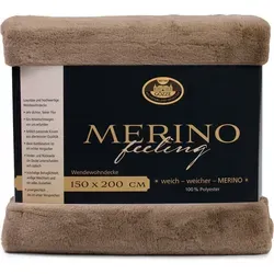Gözze Merino Wohndecke 180x220 cm - Bettdecken - Kuschelige Merino Wohndecke aus 100% Polyester, pflegeleicht und ideal für gemütliche Abende auf der Couch.