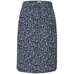 Gemusterter Rock – Knielang mit seitlichen Schlitzen in blau von CECIL