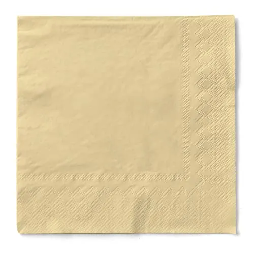 Sovie HOME Serviette in CREME aus 3-lagigem Tissue, 33 x 33cm, 1/4 Falz, 20 Stück, elegante Papierservietten für Hochzeit, Taufe, Feste und Gastronomie