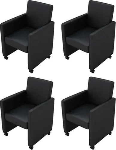 Esszimmerstühle Set 4 Stk. Schwarz Kunstleder