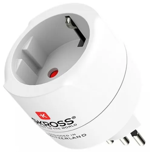 Skross Reiseadapter Europe auf Schweiz, Italien und Brasilien, 2- und 3-polig, 100-250V, 2500W