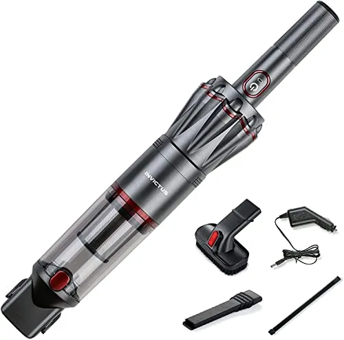 Genius Neu Invictus One 1.0 Handstaubsauger 12-TLG grau - Beutelloser, kabelloser Handsauger mit 11000PA HEPA Filter, Tierhaarbürste und 180ml Behälter, ideal für gründliche Reinigung in kleinen und großen Haushalten