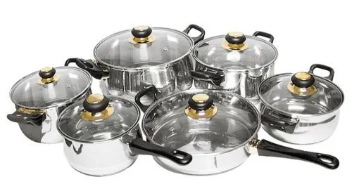 Spetebo Kochtopf Set aus Edelstahl - 12-teilig für Einsteiger - Kochtöpfe aus hochwertigem Edelstahl mit Anti-Haft-Beschichtung, ideal für alle Herdarten. 3-Schichten-Thermikboden sorgt für optimale Wärmeverteilung und ist spülmaschinengeeignet.