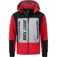 Rock Creek Herren Softshell Jacke H-238 - Wind- und Wasserabweisend - Funktionsjacke für Outdoor-Aktivitäten, wasserabweisend und winddicht, ideal für die Übergangszeit mit abnehmbarer Kapuze und hohem Tragekomfort.
