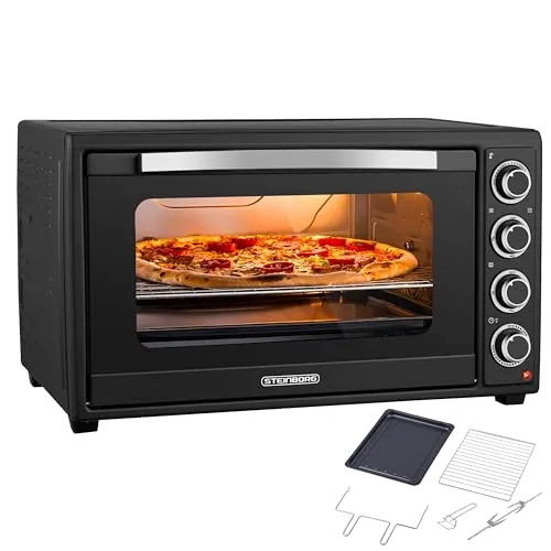 Steinborg® Mini Backofen 60 Liter mit Umluft & Drehspieß, 2000W