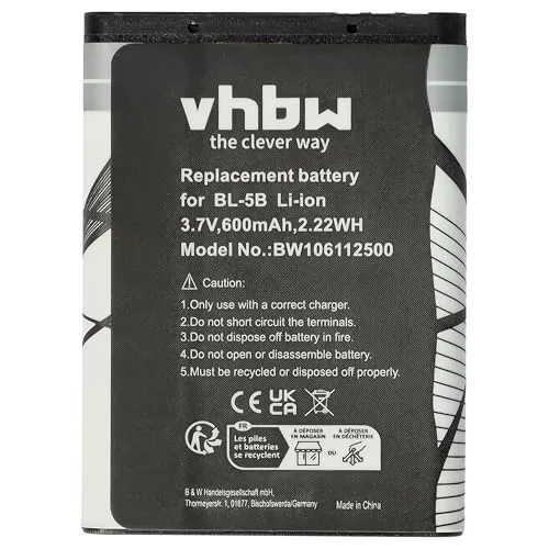 Produktbild vhbw Akku kompatibel mit Technaxx Musicman BT-X1, MA Soundstation Handy Smartphone Telefon (600mAh, 3,7V, Li-Ion)