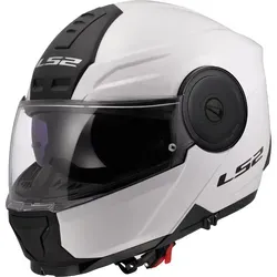 LS2 FF902 Scope II Klapphelm Weiß, Größe XS für Männer - Motorradhelm mit herausnehmbarem, waschbarem Innenfutter und kratzfestem Max Vision Visier für optimalen Fahrkomfort und Sicherheit.