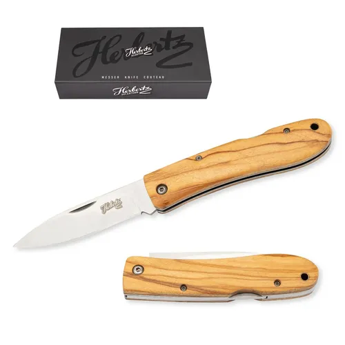 HERBERTZ SELEKTION Taschenmesser - OLIVEN HOLZ rund - NEU & ovp - 53005