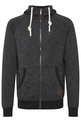 !Solid SDVitu Herren Sweatjacke Kapuzenjacke Zip-Hoodie mit Kapuze Kordelzug Kängurutasche Reißverschluss Baumwollmischung Regular fit, Größe:M, Farbe:Med Grey (8254)