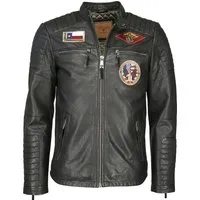 Topgun Lederjacke Herren schwarz, XL 545141-0001-09970 - Funktionsjacken mit Kunstfaserfutter, typischen TopGun Stickereien und zahlreichen Taschen für optimalen Stauraum. Ideal für stilbewusste Männer, die Funktionalität und Design schätzen.