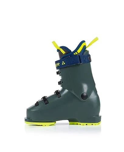 FISCHER Kinder Ski-Schuhe RC4 60 JR GW RHINO GREY - Skischuhe für Kinder mit bequemer Passform und spielerischem Flex, ideal für junge Skifahrer. Der neue Innenschuh hält die Füße warm und die GripWalk® Außensohlen erleichtern den Weg zum Skilift.