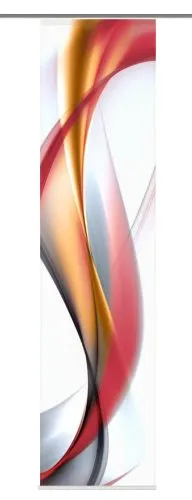 Home fashion Schiebevorhang, Rot - Eleganter Sichtschutz - Schiebevorhang aus halbtransparentem Dekostoff mit fotorealistischen Digitaldruck, kürzbar und einfach aufzuhängen. Ideal für stilvolle Fensterdekoration.