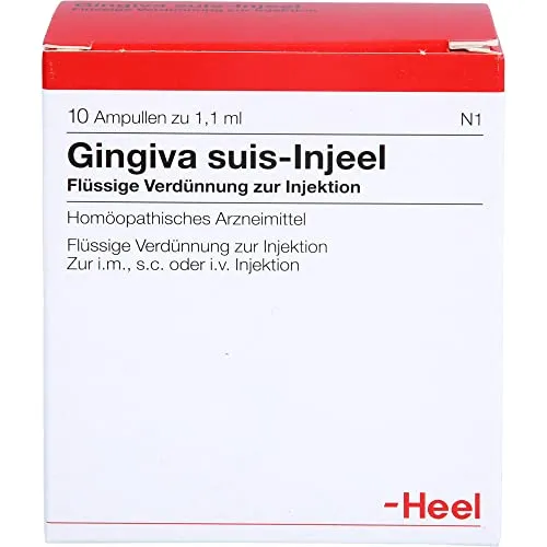 Gingiva Suis Inj Or 10 ST - Homöopathisches Arzneimittel in flüssiger Form zur Injektion, ideal zur Unterstützung des Wohlbefindens. Praktische Packung mit 10 Ampullen.