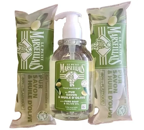 Le Petit Marseillais Flüssigseife Seife Savon Olive 300ml 2x 250 ml Nachfüllpack