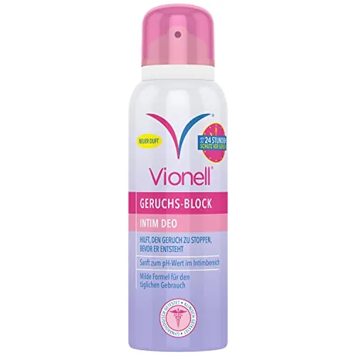 Vionell Intim Deo Damen 125 ml - Sanftes Intimdeodorant für Frauen, bietet 24h Schutz vor Gerüchen und ist ideal für empfindliche Haut. Dermatologisch getestet für ein sicheres Frischegefühl.