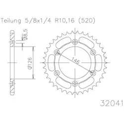 ESJOT Kettenrad 44 Zähne - Motorradzubehör: Hochwertiges Kettenrad aus Stahl mit 44 Zähnen für optimale Leistung und Langlebigkeit. Ideal für leistungsstarke Motorräder.