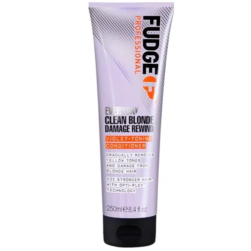 Fudge Professional Everyday Clean Blonde Damage Rewind Conditioner | Violette tägliche Tönung für blondes Haar, Bond Hair Repair-Technologie – 250 ml