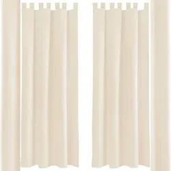 Bestlivings 2er Set Dekoschal Ellen mit Raffhalter & Haken, 140 x 175 cm Beige - Fenstervorhänge im 2er Set mit Raffhalter und Haken, lichtdurchlässig für optimalen Blendschutz und eleganter Satinoptik – ideal für ein geschmackvolles Wohnambiente.