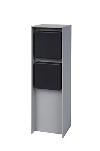 BOLD 19530 Abano Aussen-Steckdose-Garten - 2-Fach Stecker in Hellgrau, IP44 Schutz für sichere Nutzung im Freien mit 3680 Watt Leistung