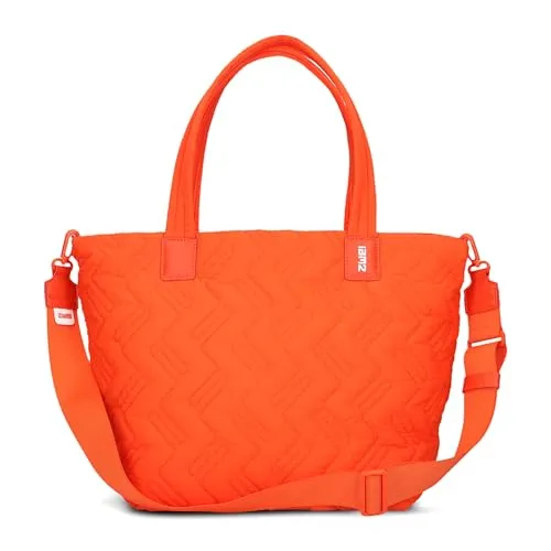 ZWEI Damen Puffer Tasche Cleo CL200 - Ultraleichter Shopper in Papaya - Damen-Shopper: Die Cleo CL200 überzeugt mit ihrem wasserabweisenden, gesteppten Design und ist ideal für den täglichen Gebrauch. Mit abnehmbarem Gurt für flexibles Tragen und durchdachten Innenfächern.
