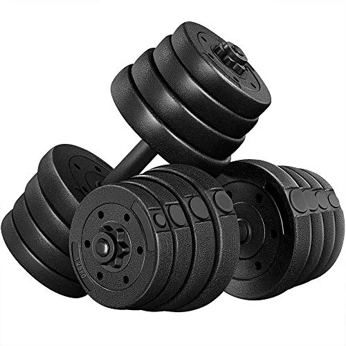 Yaheetech 2er Set Kurzhantel 30 kg verstellbar - Hantelsets mit rutschfestem Griff und 16 Gewichtsscheiben für individuelles Training von Arm-, Schulter- und Rückenmuskulatur, ideal für Home-Workouts.