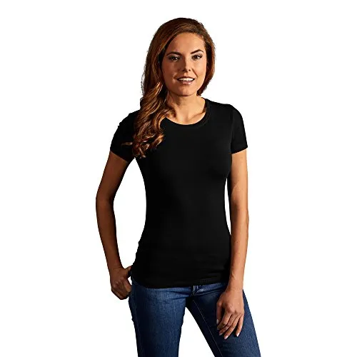 Slim-Fit T-Shirt Damen, Schwarz, S