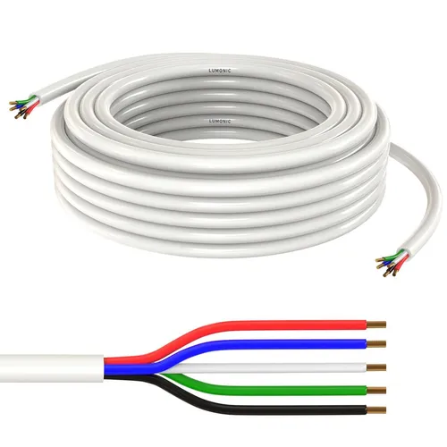 10m RGBW LED Steuerleitung 5x 0,34mm² LiYY Verlängerung 5 adrig Stromkabel Weiß