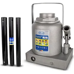 Alca Stempelwagenheber 433500 - Hydraulischer Wagenheber mit 50t Tragkraft, verstellbarem Hubbereich von 280-370 mm und großer Fußplatte für sicheren Stand.