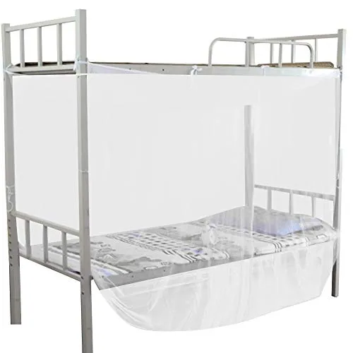 Wifehelper Net, 4 Corner Post Bed Canopy Net for Student Dormitory White Netting Twin Full Queen Size Netting(95x195x150cm)