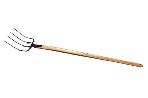 Krumpholz Schaufel Dunggabel mit Federdülle - 4 Zinken und Eschenstiel - Gartenwerkzeuge, robuste Dunggabel mit federndem Dülle für müheloses Arbeiten im Garten.