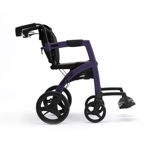 Rollz Motion 2.1 Rollator und Rollstuhl - Dark Purple - Behinderten-Bedarf: Der Rollz Motion 2.1 verwandelt sich mühelos in einen Rollstuhl und bietet mit einer Sitzhöhe von 55 cm höchsten Komfort und Wendigkeit für aktive Nutzer.