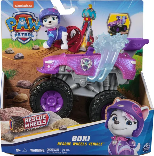 Tlapková patrola Rescue Wheels Fahrzeug - Roxi - Spielfahrzeuge für Kinder ab 3 Jahren: Erlebe spannende Rettungsmissionen mit Roxis Monstertruck im authentischen Paw Patrol Design und einer interaktiven Ramme für noch mehr Spielspaß!