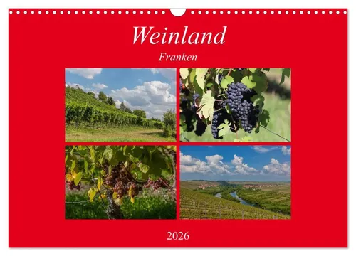 Hans Will | Weinland Franken Wandkalender 2026 - Erleben Sie das Fränkische Weinland im DIN A3 Querformat mit beeindruckenden Bildern. Ideal als Wandkalender für Liebhaber von Kunst und Reisen. Perfekt für Ihr Zuhause oder Büro!
