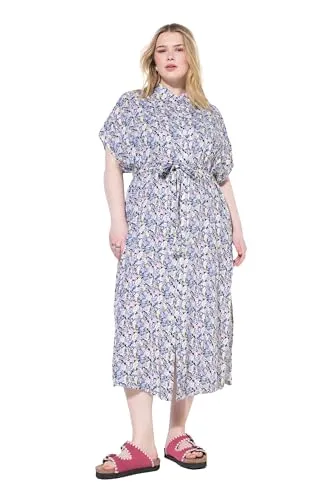 Studio Untold Damen große Größen Übergrößen Plus Size Maxikleid, Hemdblusenkleid, Flower-Print pink 46+ 841536806-46+