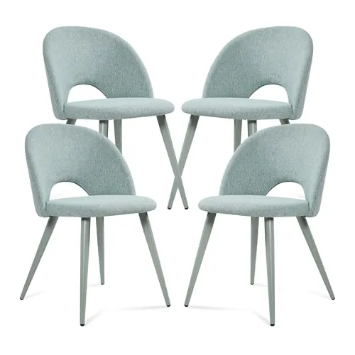 [en.casa] Esszimmerstühle Karijoki 4er Set – Skandinavische Polsterstühle in Hellgrün - Stilvolles 4er Set Esszimmerstühle mit bequemer Polsterung und Metallfüßen. Ideal für gemütliche Abende oder als praktische Sitzgelegenheit in Küche und Wohnzimmer. Hohe Stabilität und einfacher Aufbau machen sie perfekt für den täglichen Einsatz.