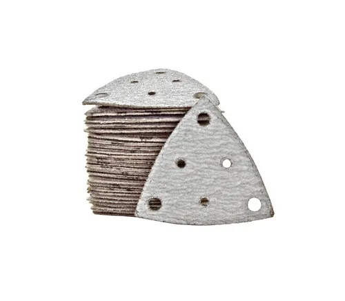 MioTools Schleifdreieck 82 mm 6-Loch Klett-Schleifblätter für Deltaschleifer, Normalkorund, 50 Stk., K320