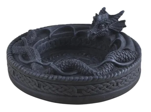 Vogler 766-3283 Drachen Aschenbecher mit Drachenkopf 16 cm Ascher Zigaretten Figur
