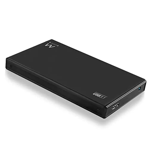 Ewent Festplattengehäuse 2,5 Zoll,USB Typ A 3.2 Gen1 (USB 3.0) bis zu 5Gbit/s,Externes Festplattengehäuse,SATA III/UASP-Gehäuse,9,5mm und 7mm Aluminium SSD HDD Gehäuse,Schwarz