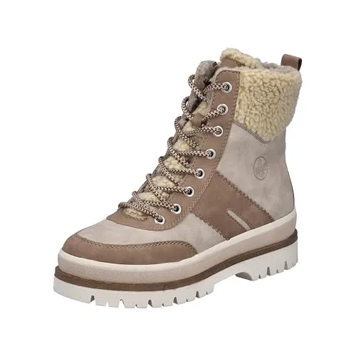 Rieker Winterstiefelette Plateauboots - Wanderschuhe mit modischem Design, warm gefüttert und ideal für kalte Tage, ausgestattet mit praktischem Innenreißverschluss und rutschfester Profilsohle.