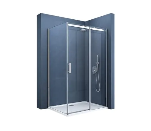 doporro Duschkabine Schiebetür 80x100x195cm - Duschkabine mit Schiebetür aus 8 mm ESG-Sicherheitsglas, leicht zu reinigen dank NANO-Beschichtung. Eloxierte Aluminiumprofile, ideal für modernes Badezimmer.