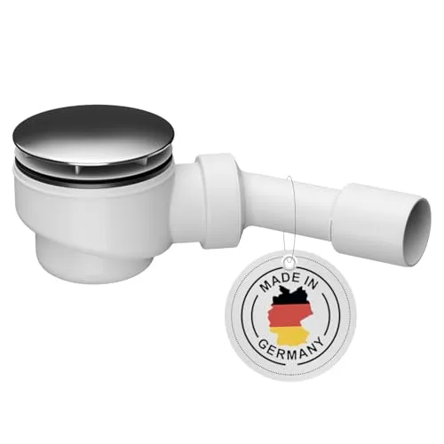 AQUADE Ablaufgarnitur 90mm mit Geruchverschluss für Duschwannen Deckel Edelstahl 114mm Ablaufgarnitur Dusche