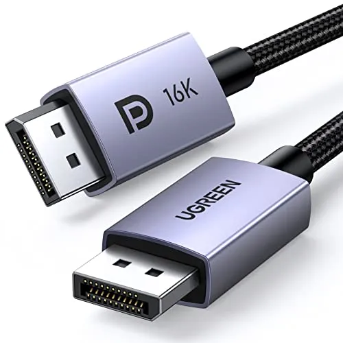 UGREEN DisplayPort 2.1 Kabel - VESA-zertifiziert, unterstützt 16K@30Hz, 8K@60Hz, ideal für Gaming und hohe Auflösungen, ultra-haltbar und abwärtskompatibel